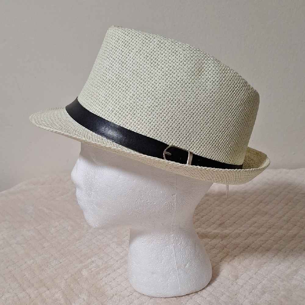 Kids Stylish Cream Fedora with Black Band